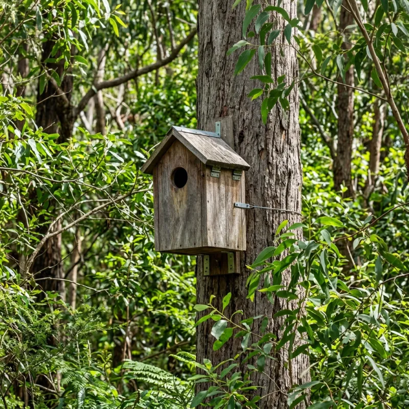 Animal nesting box installed as a humane alternative to a Ringwood roof cavity